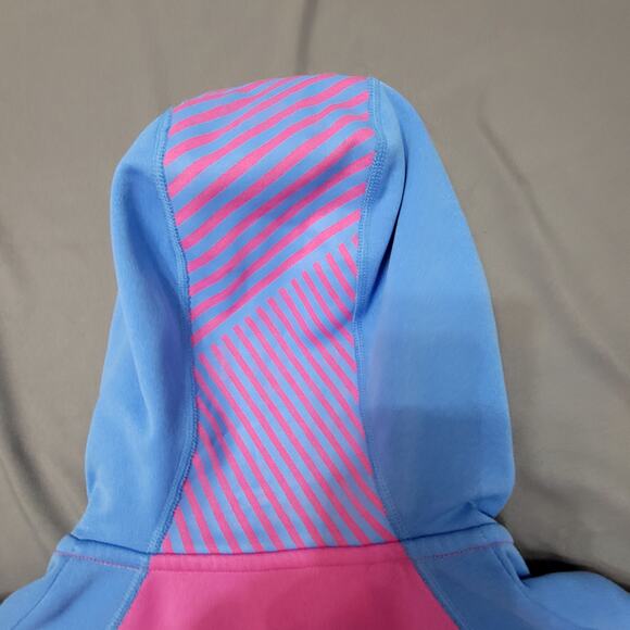 Nike Therma-Fit Colorblock Full Zip Hoodie Pink Blue Warm Fleece Active Small - Picture 8 of 12
